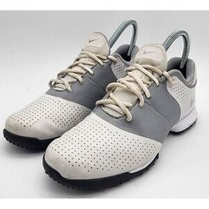 Nike Lunarlon Women's Size 7 Golf‎ Shoes Leather White Gray Soft Cleats 612662